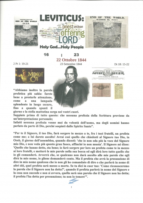 22 OTTOBRE 1844    E   IL GRAN GIORNO D'ESPIAZIONE - NUOVA GERUSALEMME