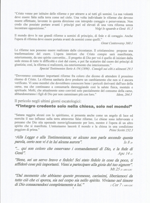 LA VERA RIFORMAZIONE DELLA RIFORMA: SABATO - NUOVA GERUSALEMME