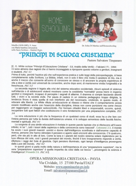 PRINCIPI D'EDUCAZIONE CRISTIANA - NUOVA GERUSALEMME