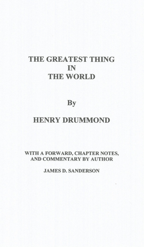 IL DONO SUPREMO - THE GREATEST THING IN THE WORLD - NUOVA GERUSALEMME