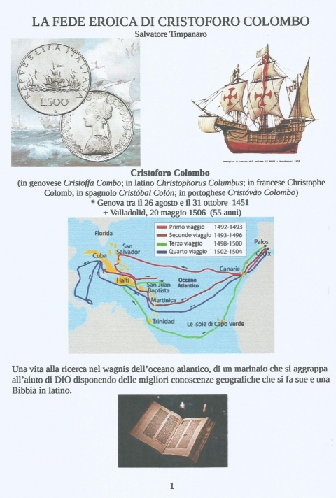 LA FEDE EROICA DI CRISTOFORO COLOMBO - NUOVA GERUSALEMME